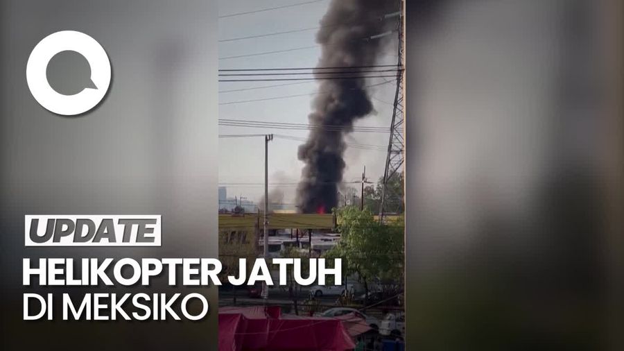 Asap Hitam Mengepul dari Lokasi Jatuhnya Helikopter di Meksiko
