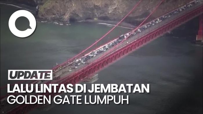 Saat Lalin di Jembatan Golden Gate Lumpuh Sesaat Imbas Aksi Bela Palestina