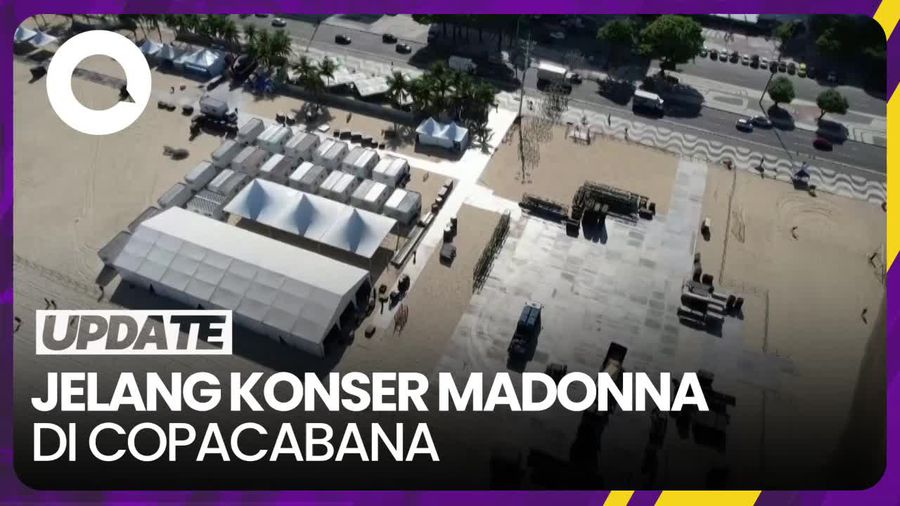 Intip Persiapan Konser Gratis Madonna di Pantai Copacabana