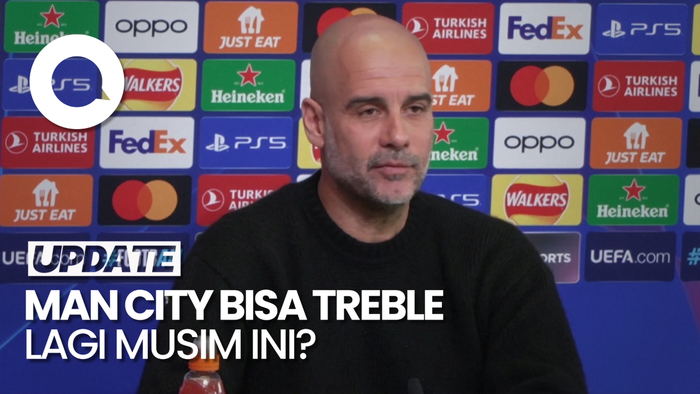 Guardiola: Terlalu Dini Berpikir Man City Raih Treble Lagi