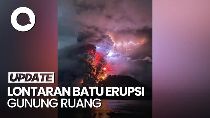 Sejumlah Warga Terkena Lontaran Batu Erupsi Gunung Ruang
