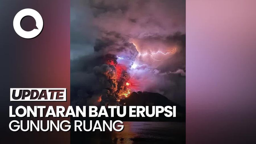 Sejumlah Warga Terkena Lontaran Batu Erupsi Gunung Ruang