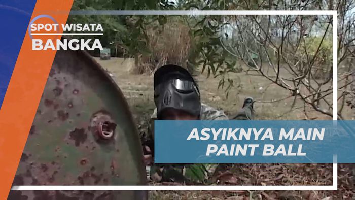 Serunya Atus Strategi Saling Tembak Bermain Paint Ball, Bangka