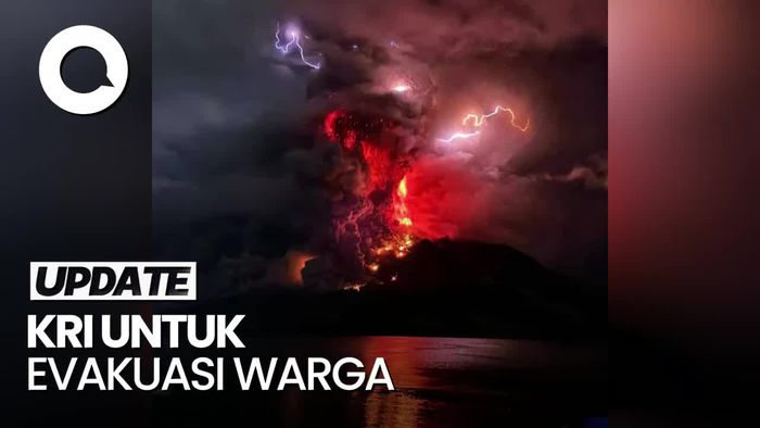 BNPB Kerahkan KRI Evakuasi Warga dari Erupsi Gunung Ruang Sulut