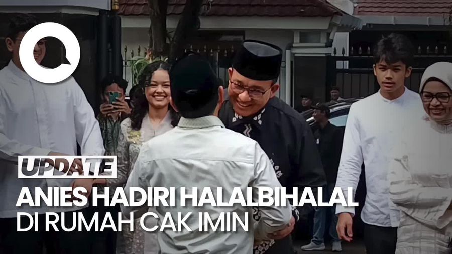 Anies Ajak Istri-Anak Hadiri Halalbihalal di Rumah Cak Imin