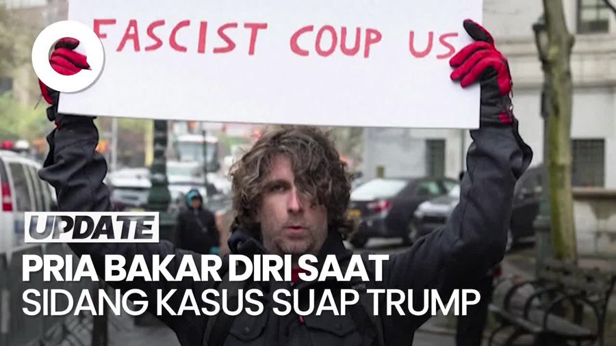 Pria Bakar Diri di Depan Pengadilan saat Sidang Kasus Suap Trump Digelar