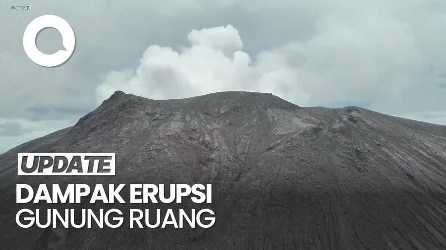 Penampakan Dampak Erupsi Gunung Ruang, Stasiun Pemantauan Gempa Rusak