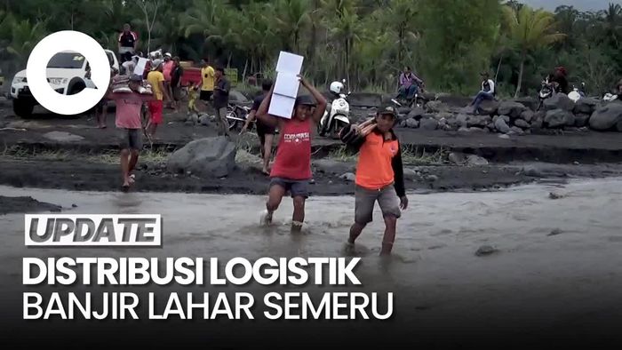 Medan Sulit, Pendistribusian Logistik ke Dusun Terdampak Banjir Lahar Semeru