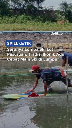 Serunya Main Ski di Atas Lumpur Khas Pasuruan