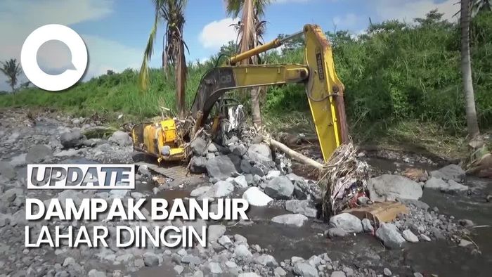 Penampakan 2 Ekskavator dan 6 Rumah Rusak Diterjang Banjir Lahar Semeru