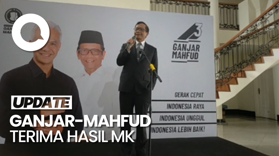 Mahfud: Saya & Mas Ganjar Terima Hasil MK, Selamat Bertugas Pak Prabowo!