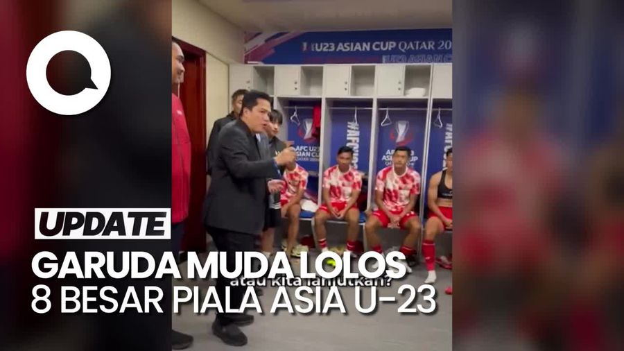 Momen Erick Thohir Bakar Semangat Penggawa Timnas Indonesia U-23