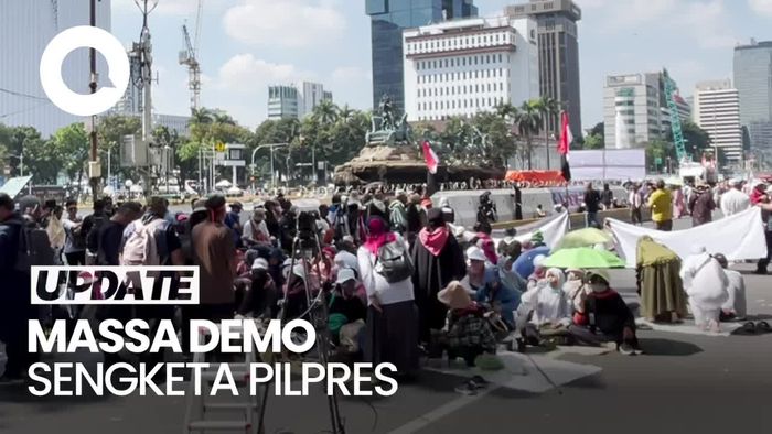 Massa Demo Sengketa Pilpres Mulai Berdatangan ke Kawasan Patung Kuda