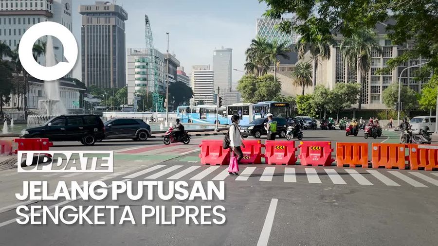 Situasi Arus Lalin di Patung Kuda Jelang Putusan Sengketa Pilpres