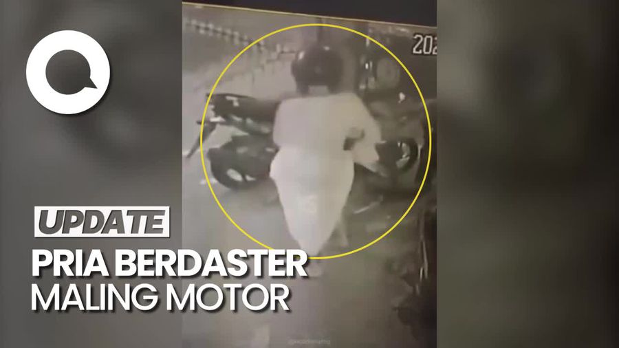 Viral Seorang Pria Pakai Daster Maling Motor di Semarang