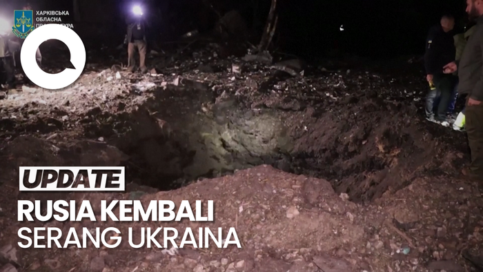 Penampakan Lubang Menganga di Kharkiv Imbas Roket Rusia