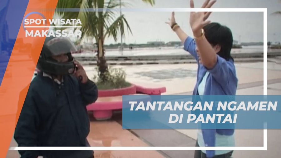 Seru-seruan Mengamen Menghibur Pengunjung Pantai Losari, Makassar