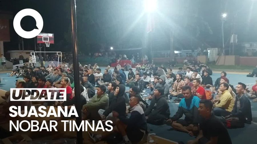 Suasana Warga Majalengka Gelar Nobar Timnas U-23 vs Korsel