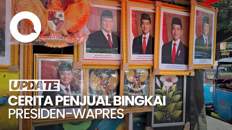 Cerita Pedagang Bingkai Prabowo-Gibran: Pernah Diprotes Pendukung Paslon Lain