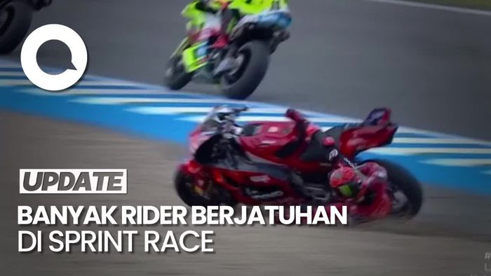 Hujan Crash di Sprint Race MotoGP Spanyol: Bagnaia hingga Marquez