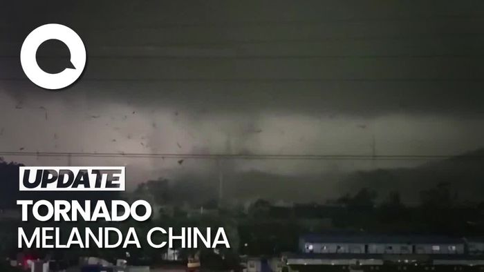 Detik-detik Tornado Melanda Guangdong China, 5 Orang Tewas