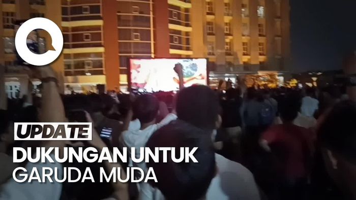 Melihat Lagi Suasana Nobar Timnas U-23 di Lapangan Polda Jateng