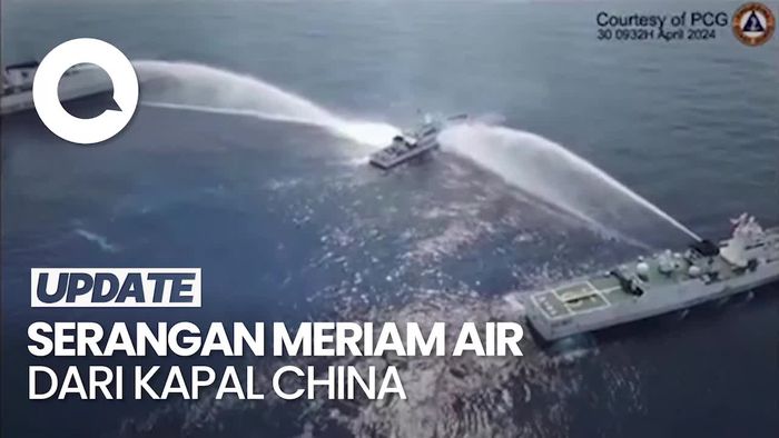 ZEE Memanas, Kapal China Kembali Tembakkan Meriam Air ke Kapal Filipina
