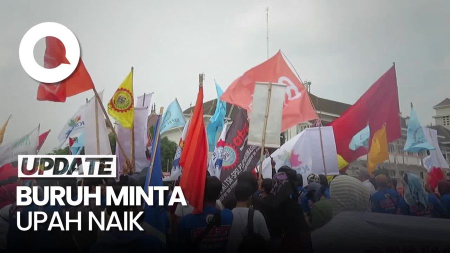 Massa Buruh di Yogya Tuntut Upah Layak Rp 5 Juta Per Bulan