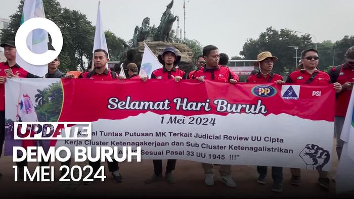 Massa Demo Buruh May Day Mulai Berkumpul di Kawasan Patung Kuda