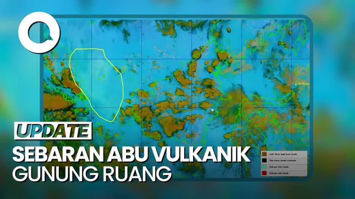 Abu Vulkanik Gunung Ruang Berpotensi Sampai Malaysia dan Singapura
