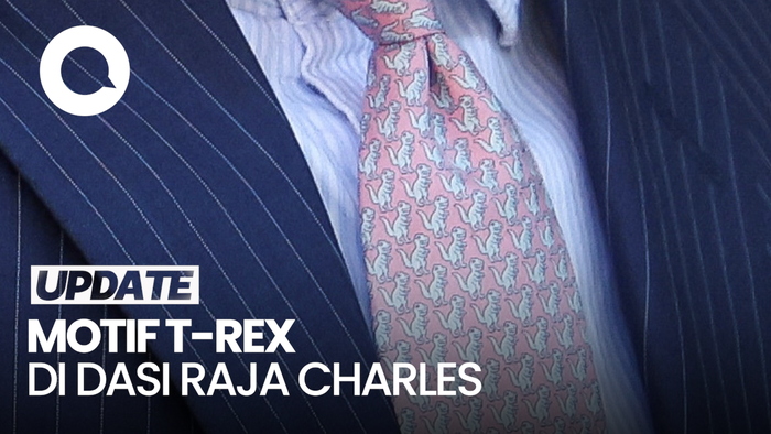 Detail Motif Dasi Raja Charles di Agenda Publik Perdana Jadi Sorotan