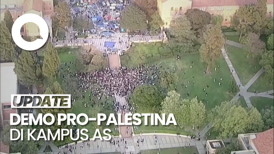 Melihat dari Udara Penampakan Demo Pro-Palestina di Kampus Elite AS