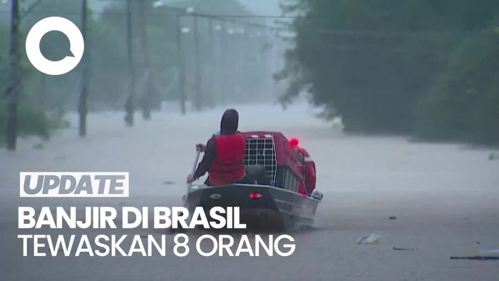Penampakan Banjir di Brasil, 8 Orang Tewas-21 Hilang