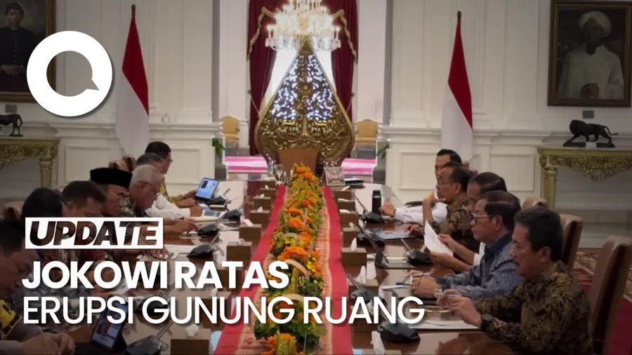 Arahan Jokowi ke Jajaran Menteri Terkait Erupsi Gunung Ruang