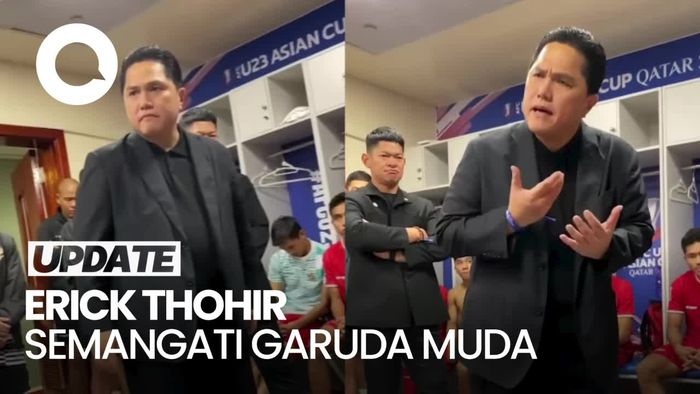 Momen Emosional Erick Thohir Bakar Semangat Timnas Indonesia U-23