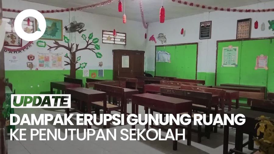 Sekolah-sekolah di Sulut Tutup Imbas Erupsi Gunung Ruang 