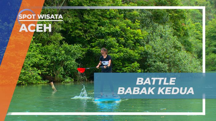Serunya Adu Cepat Dayung Paddle Board di Aliran Sungai Krueng Raba, Aceh