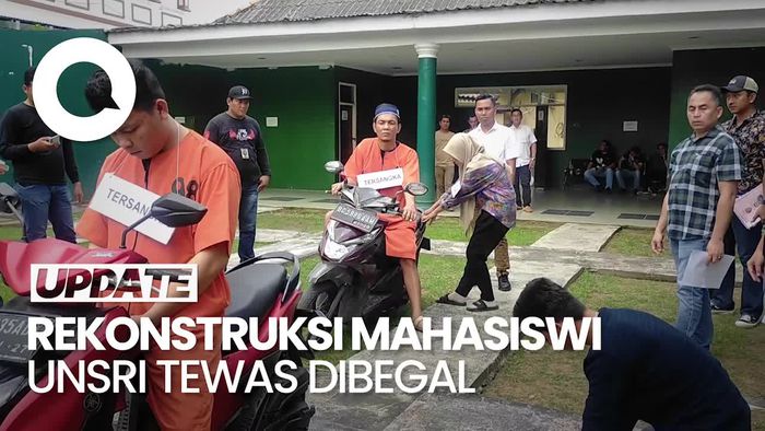Rekonstruksi Begal Tewaskan Mahasiswi Unsri, Kekasih Tak Kuasa Tahan Tangis