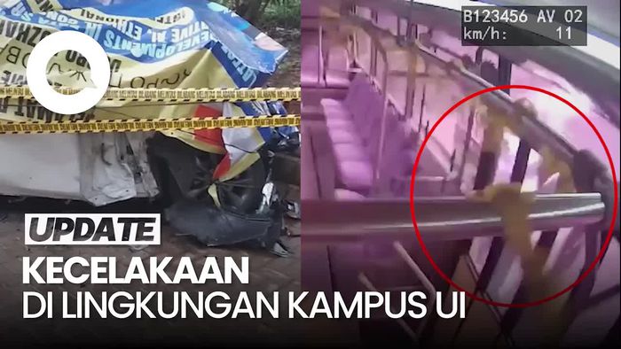 Detik-detik HR-V Seruduk Bus Kuning di UI, 3 Orang Terluka