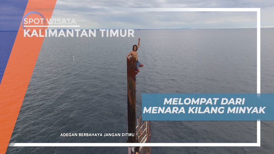 Menguji Nyali, Sensasi Cliff Jump dari Puncak Menara Bekas Kilang Minyak, Kalimantan Timur