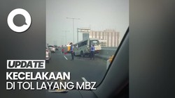 Mobil Fortuner Berplat Polri Terlibat Kecelakaan Beruntun di Tol MBZ