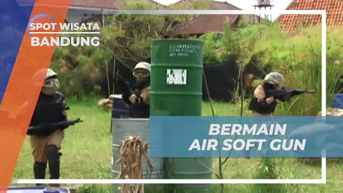 Seru-seruan Adu Ketangkasan Bermain Air Soft Gun di Bandung