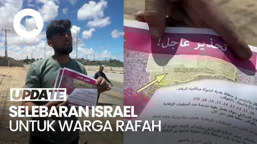 Wujud Selebaran Israel yang Meminta Warga Palestina Pergi dari Rafah