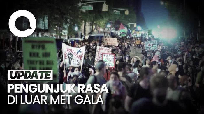 Aksi Penangkapan Pengunjuk Rasa di Luar Met Gala