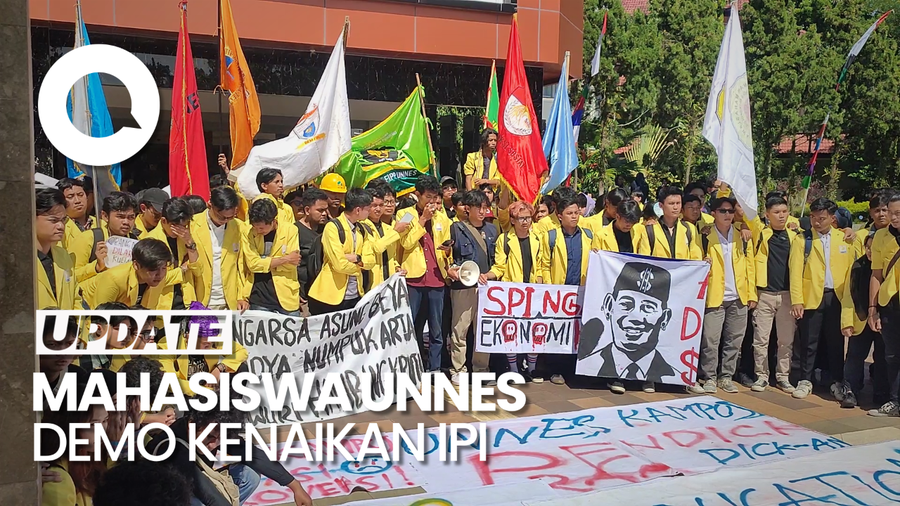 Mahasiswa Unnes Geruduk Gedung Rektorat, Tolak Kenaikan IPI