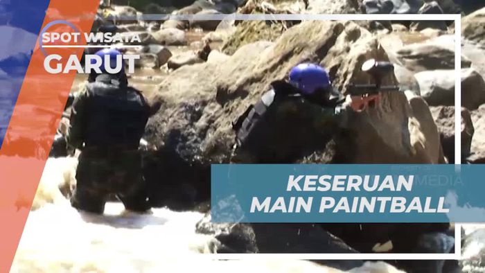 Seru-seruan Adu Ketangkasan Bermain Paintball, Garut
