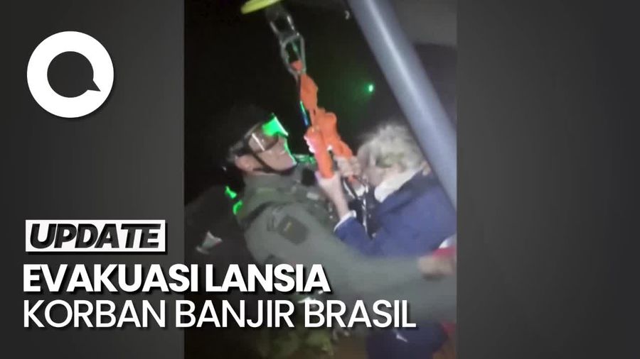 Momen Dramatis Tentara Evakuasi Lansia Korban Banjir di Brasil