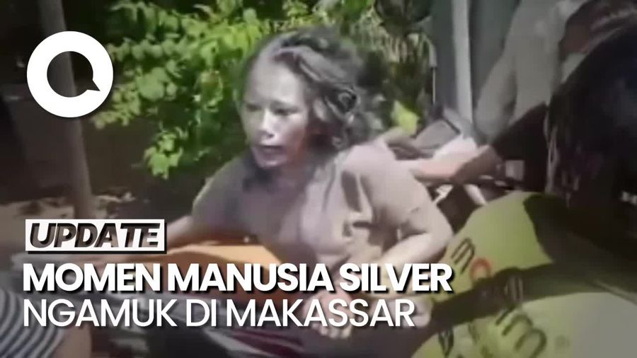 Manusia Silver Ngamuk saat Diamankan di Makassar, Petugas Dicakar