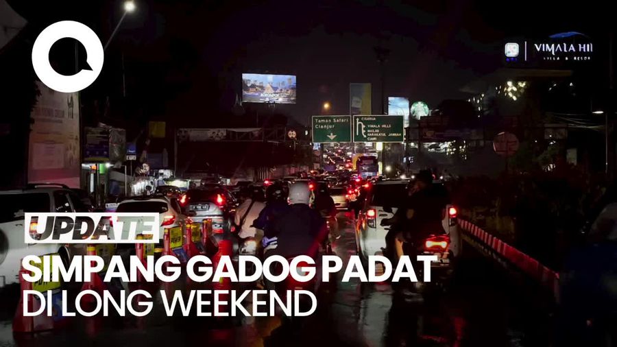 Simpang Gadog Padat Malam ini, Kendaraan Antre Menuju Puncak Bogor
