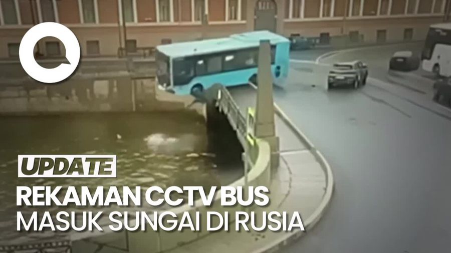 Rekaman Detik-detik Bus Jatuh ke Sungai di Rusia, 3 Orang Tewas